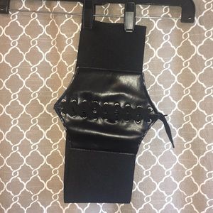 Faux leather corset style Velcro belt